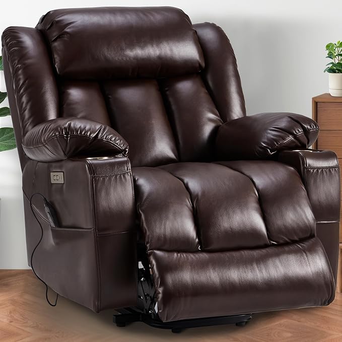 Power Lift Recliner Leather Chair Sofa with