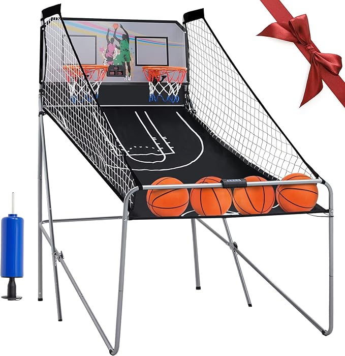 Foldable Electronic Dual Basketball Arcade
